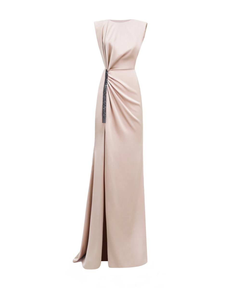 Wide Shoulders Draped Dress - Gemy Maalouf
