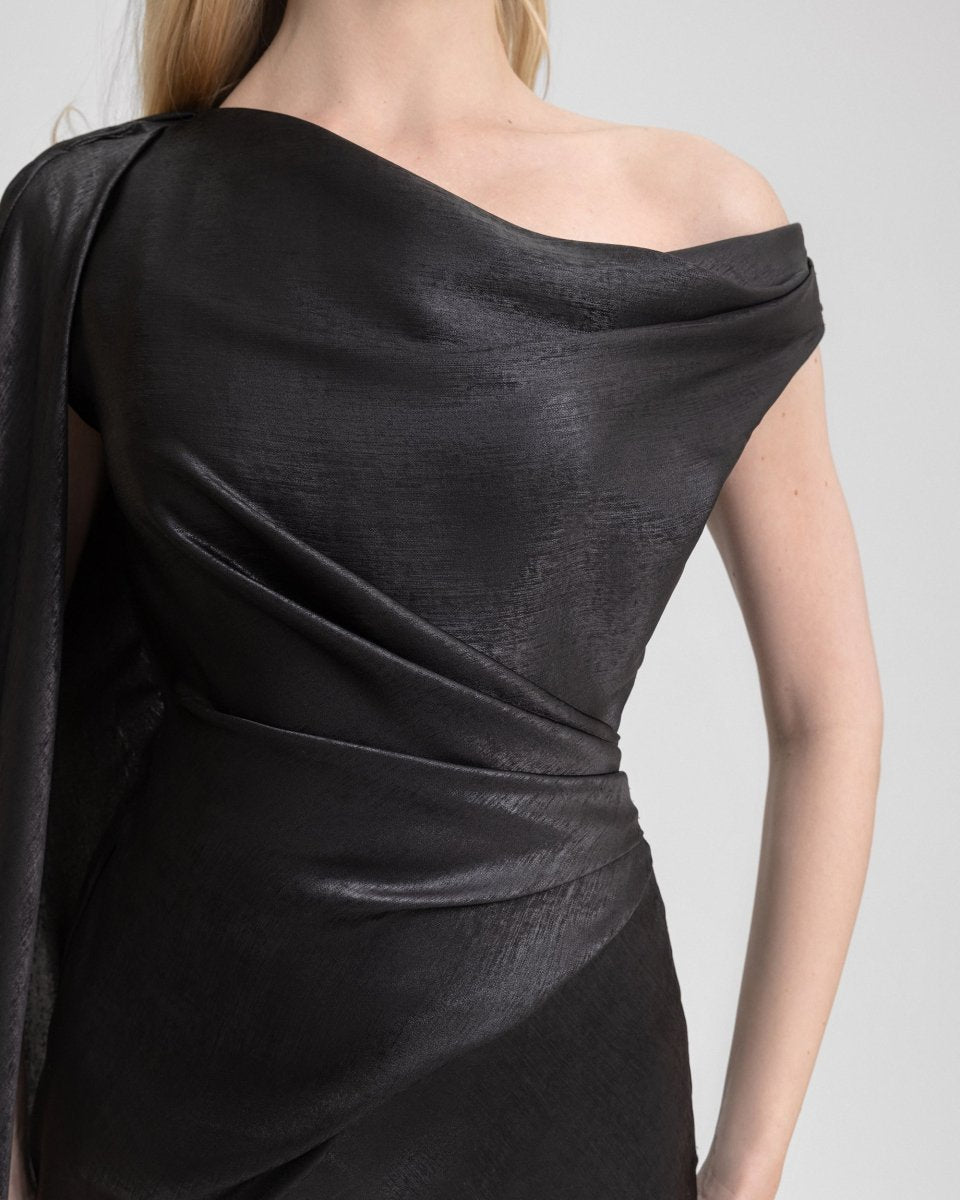 Asymmetrical Draped Dress - Gemy Maalouf