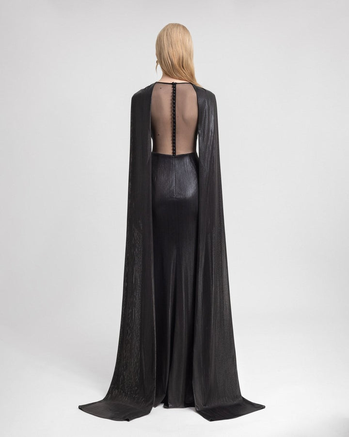Lamé Dress with Cape Sleeves - Gemy Maalouf