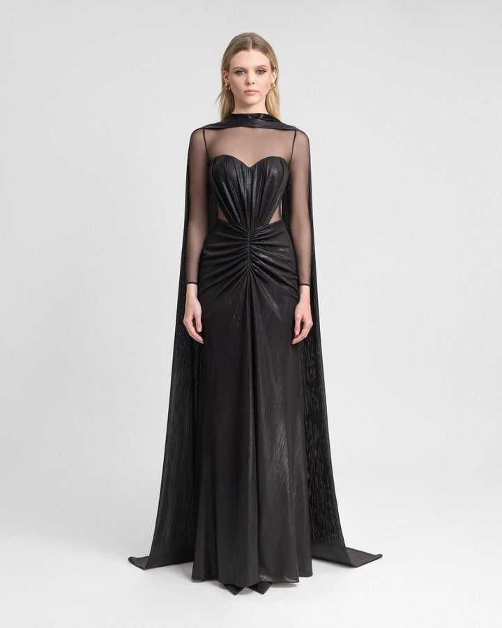 Lamé Dress with Cape Sleeves - Gemy Maalouf