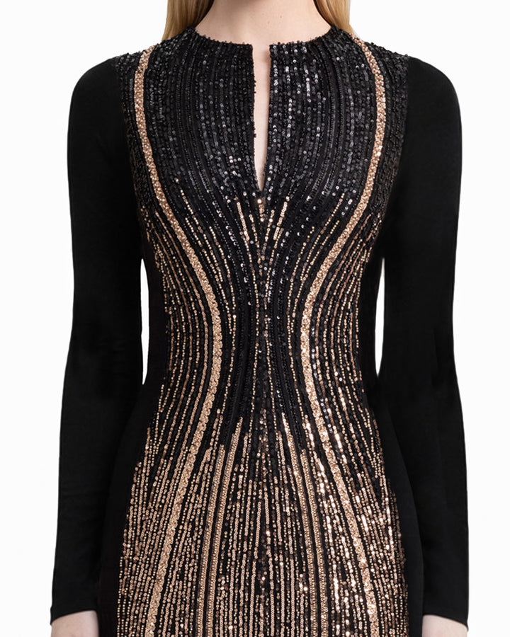 Structured Cut-Out Crepe Dress