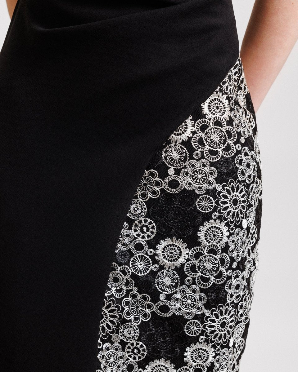 One - Shoulder Dress Embroided on The Side - Gemy Maalouf