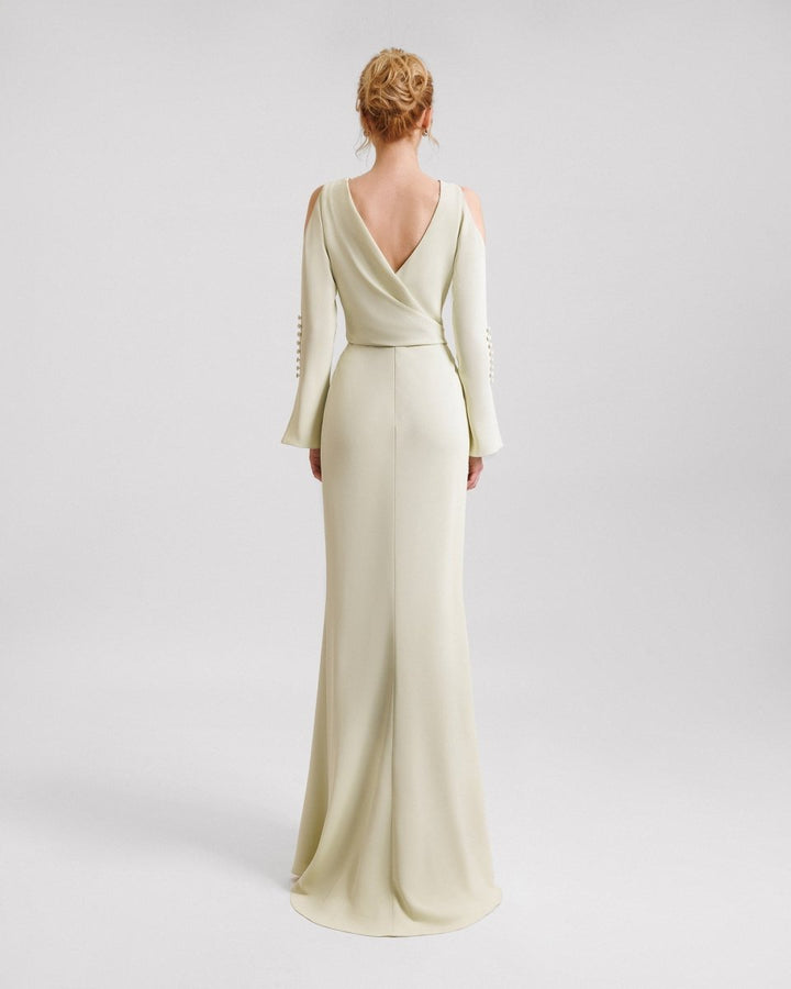 Draped Cut - Out Shoulder Dress - Gemy Maalouf