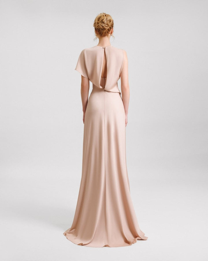 High Collar and Cut - Out Back Dress - Gemy Maalouf