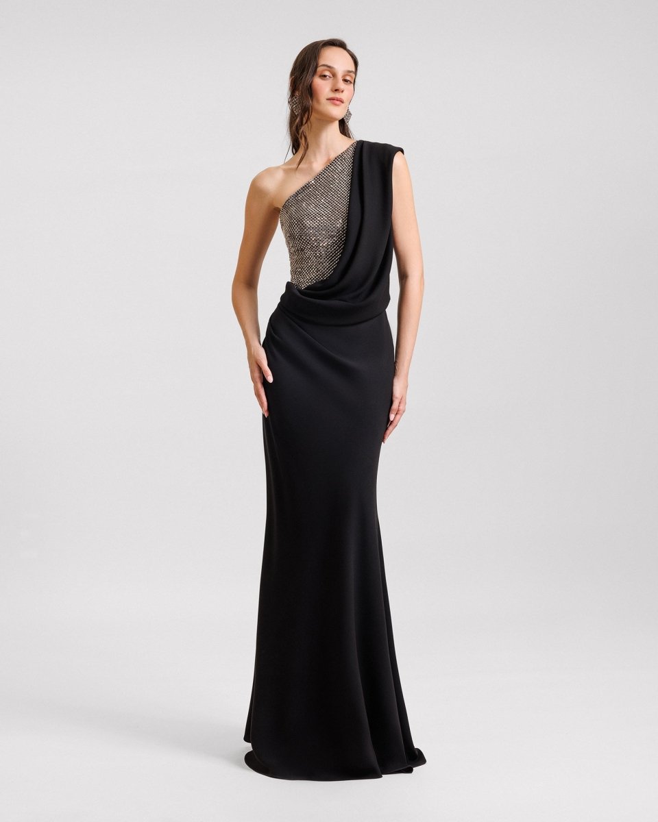 Draped One - Shoulder Dress - Gemy Maalouf