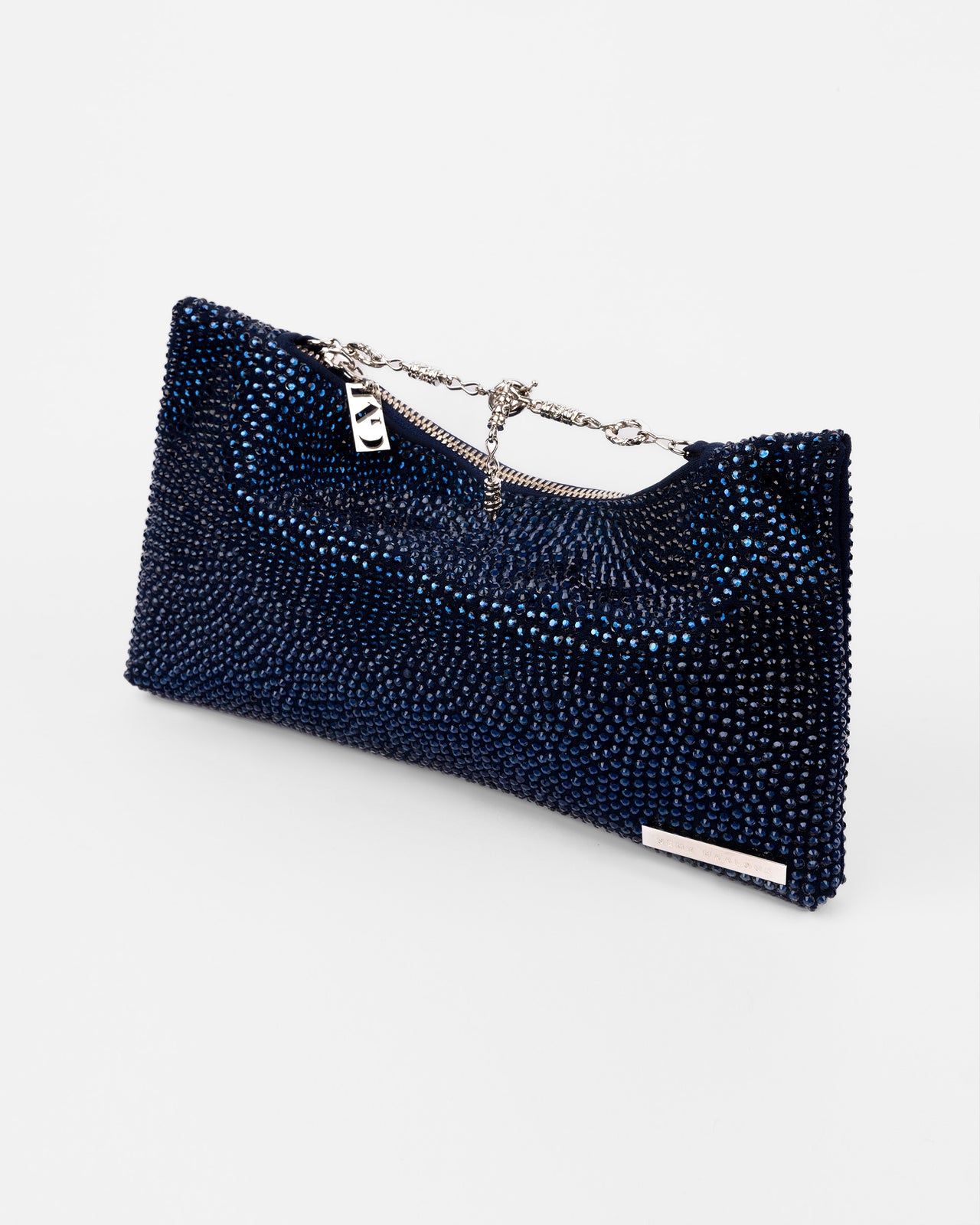 Crystal-Embellished Pouch Clutch