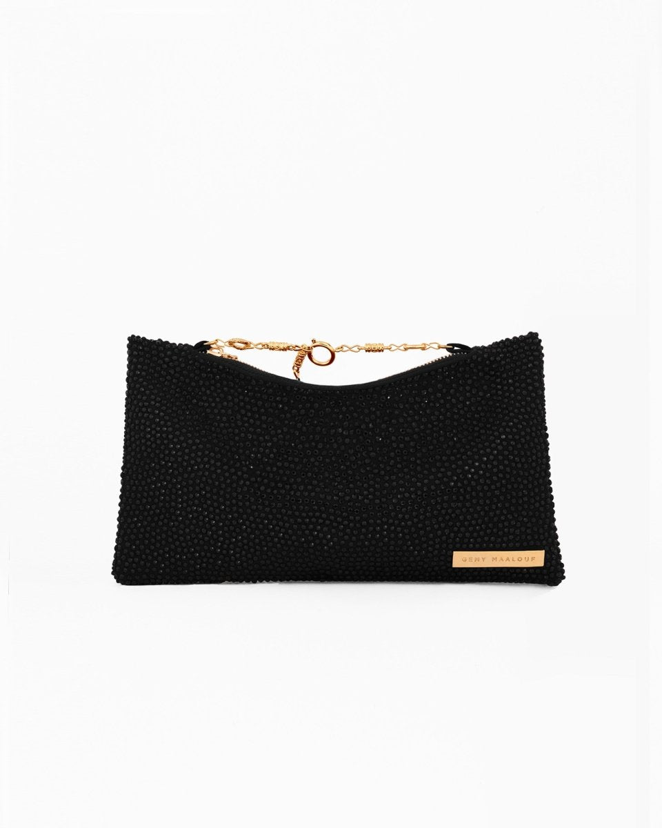 Crystal - Embellished Pouch Clutch - Gemy Maalouf