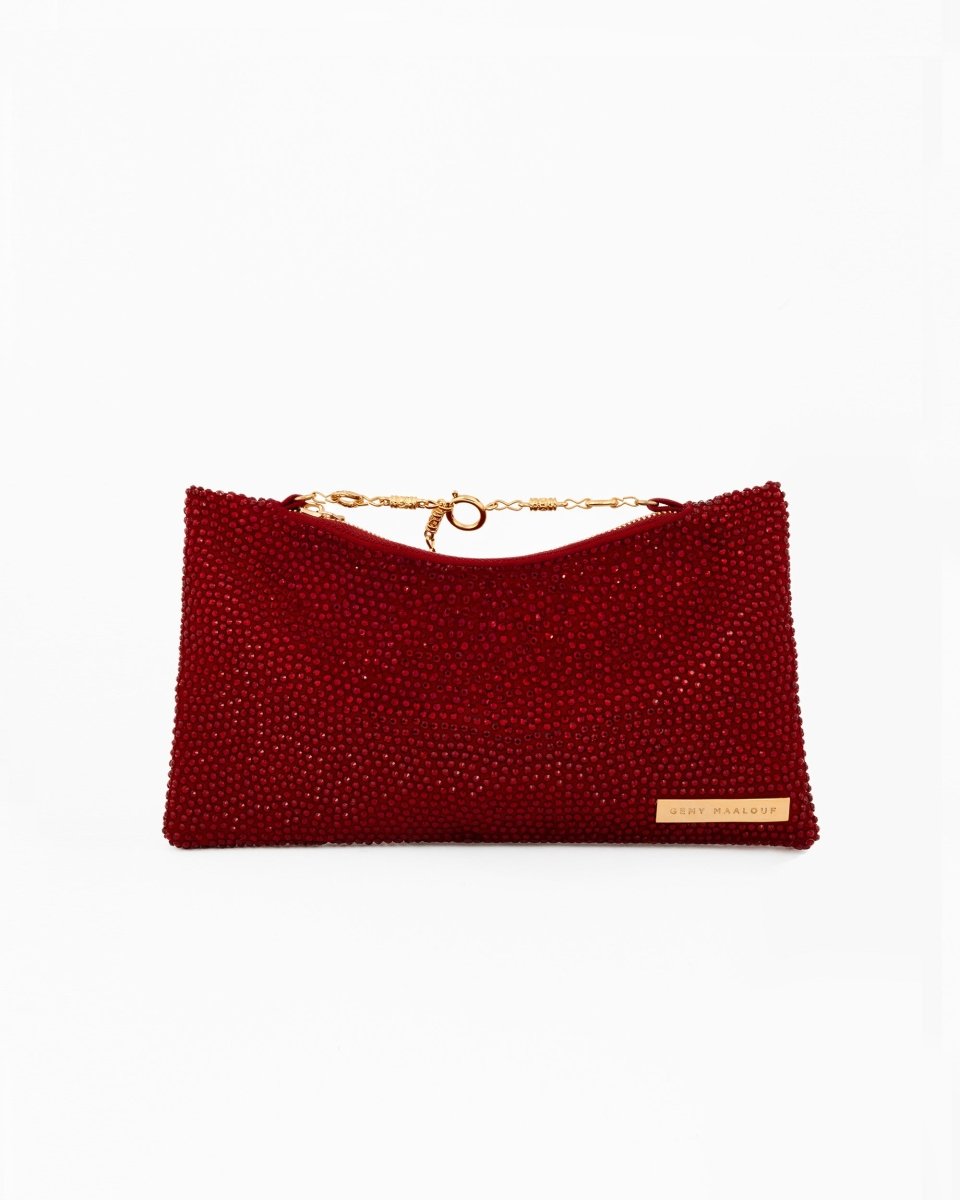 Crystal - Embellished Pouch Clutch - Gemy Maalouf