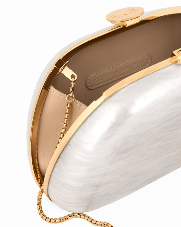 Glossy Pearlized Clutch - Gemy Maalouf