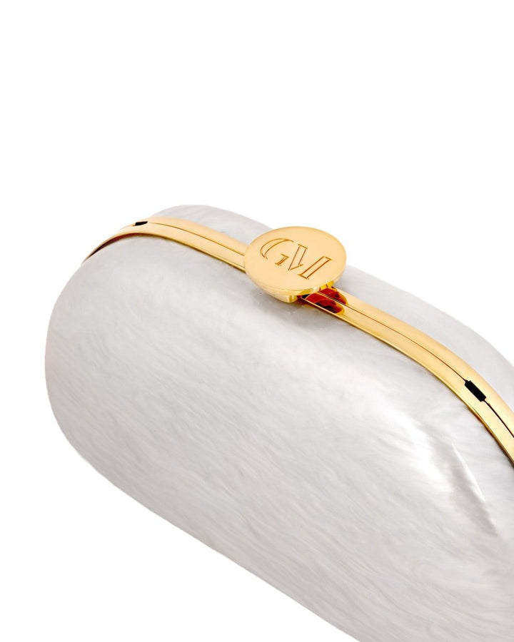 Glossy Pearlized Clutch - Gemy Maalouf