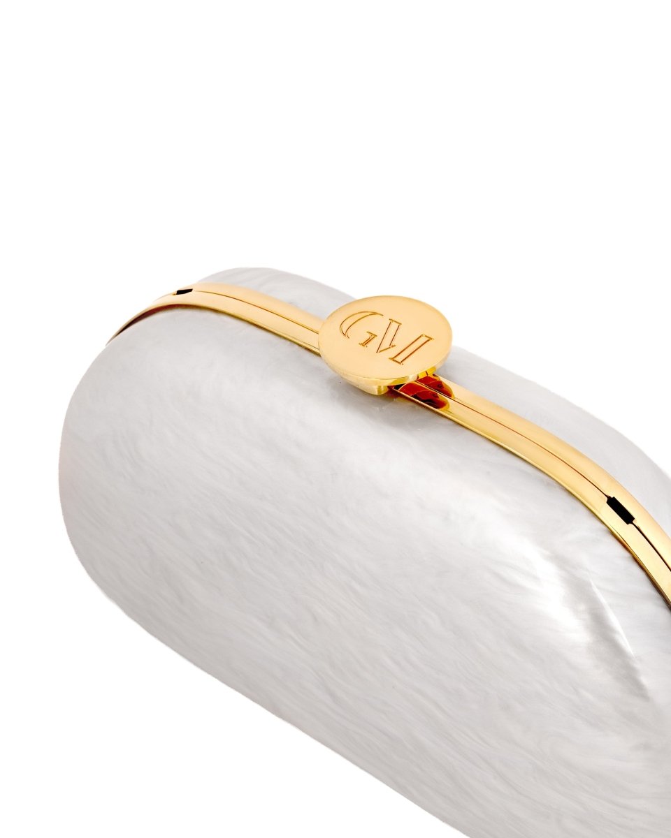 Glossy Pearlized Clutch - Gemy Maalouf