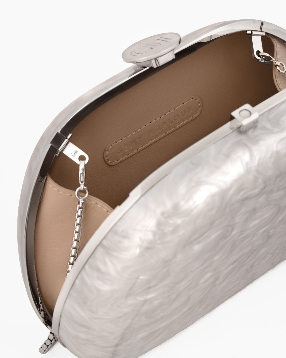 Glossy Pearlized Clutch - Gemy Maalouf