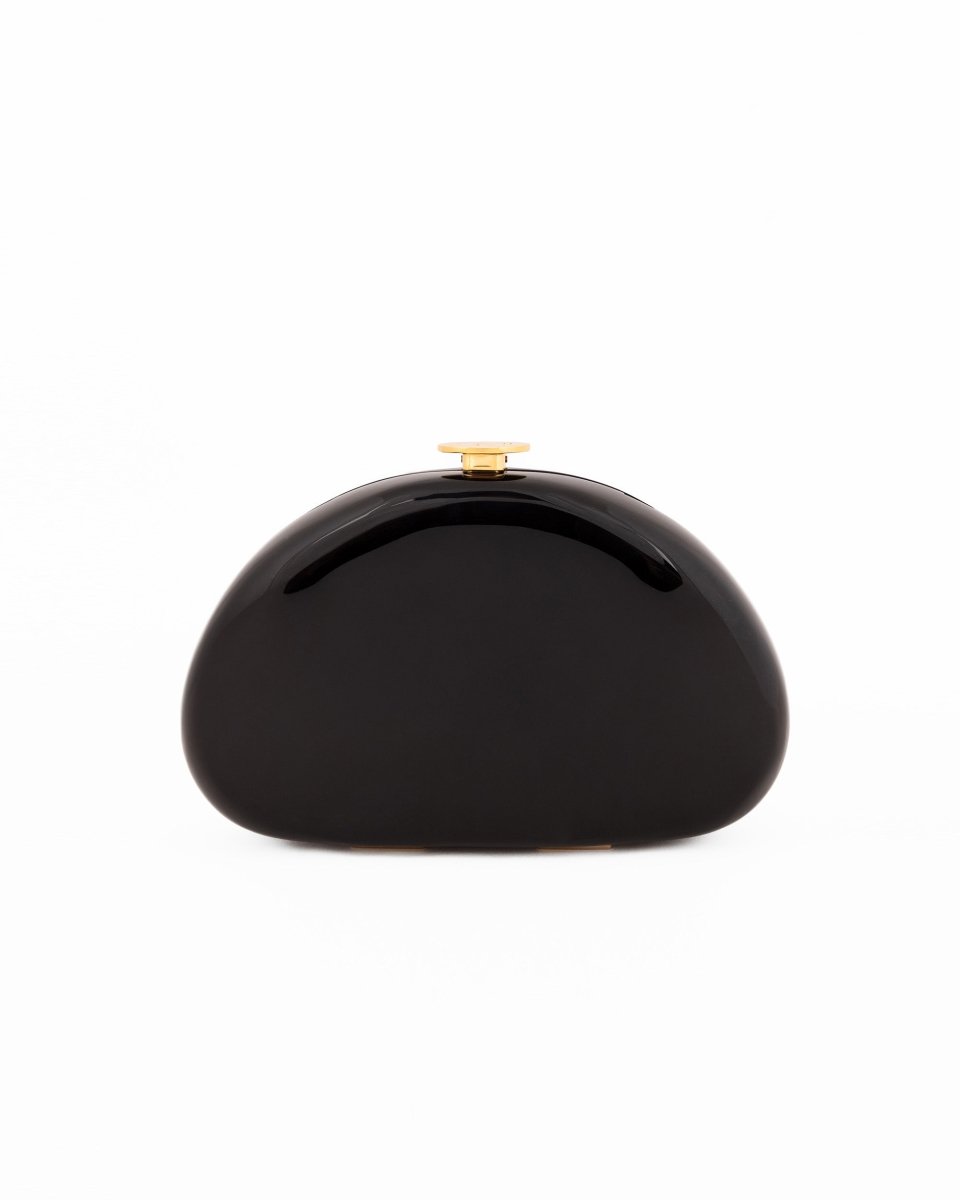 Gemy Maalouf | Clutches | Black Clutch With Rhinestones