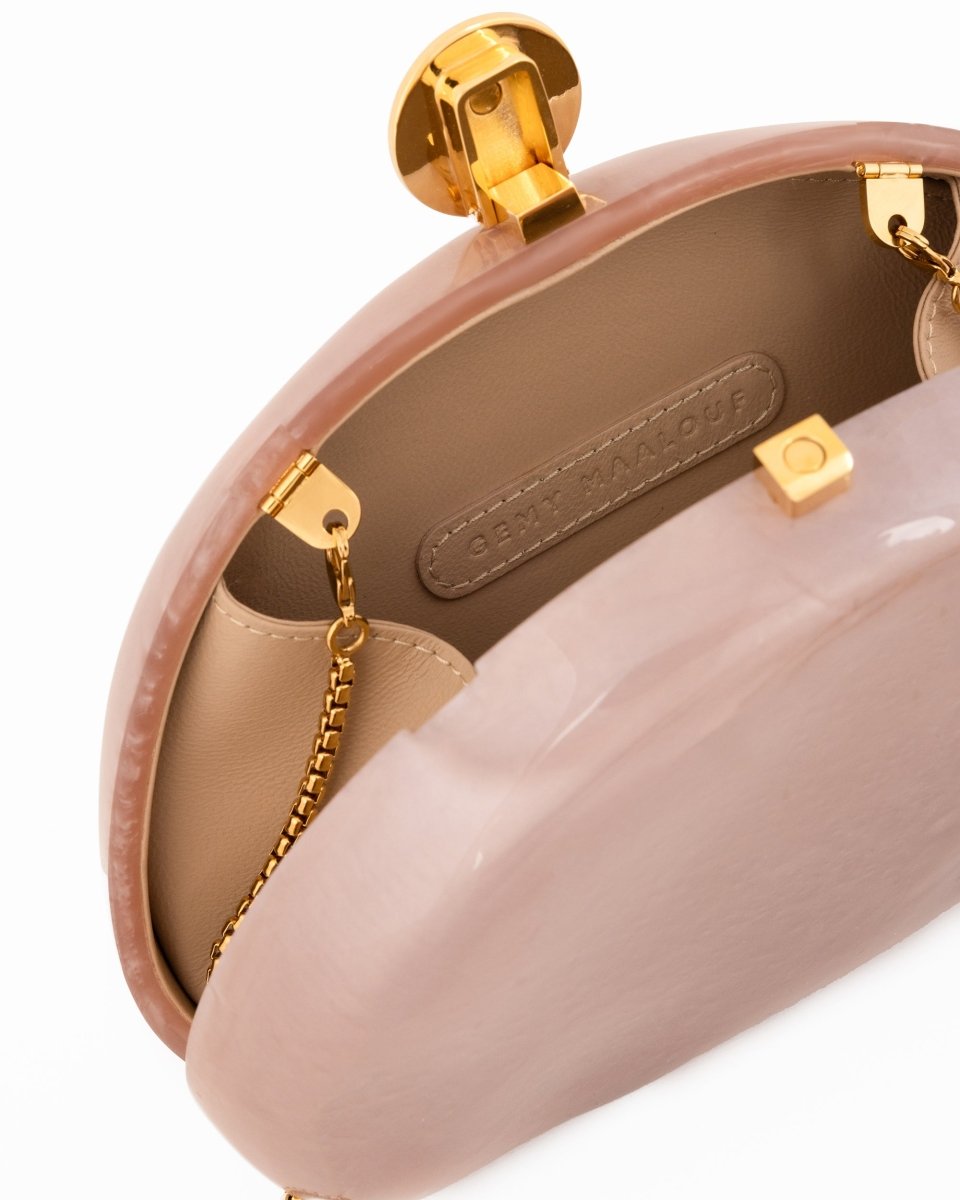 Glossy Sculpted Clutch - Gemy Maalouf