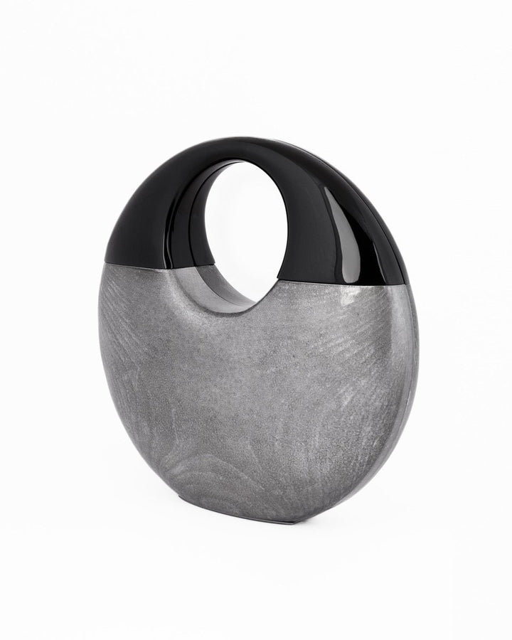 Sculptural Glossy Wooden Clutch - Gemy Maalouf