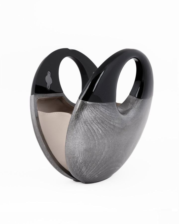 Sculptural Glossy Wooden Clutch - Gemy Maalouf