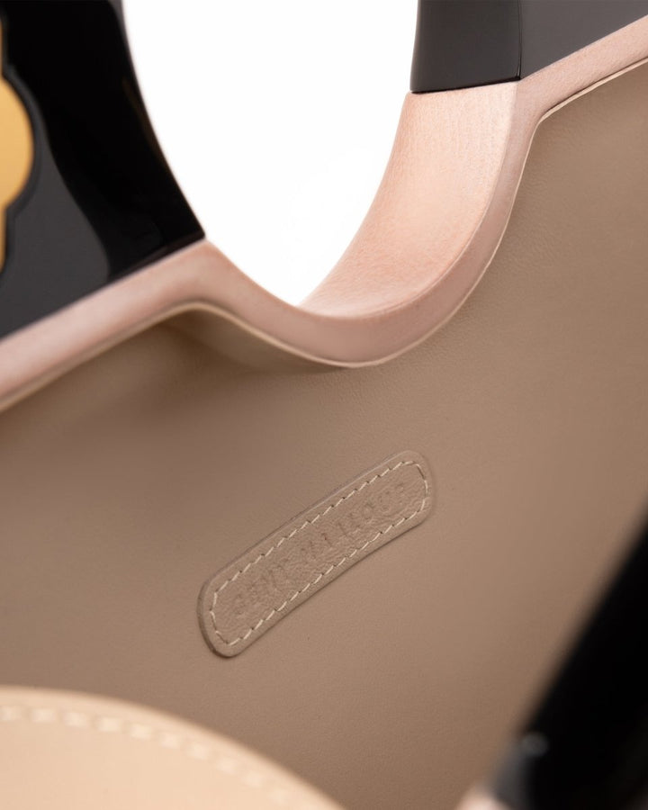 Sculptural Glossy Wooden Clutch - Gemy Maalouf