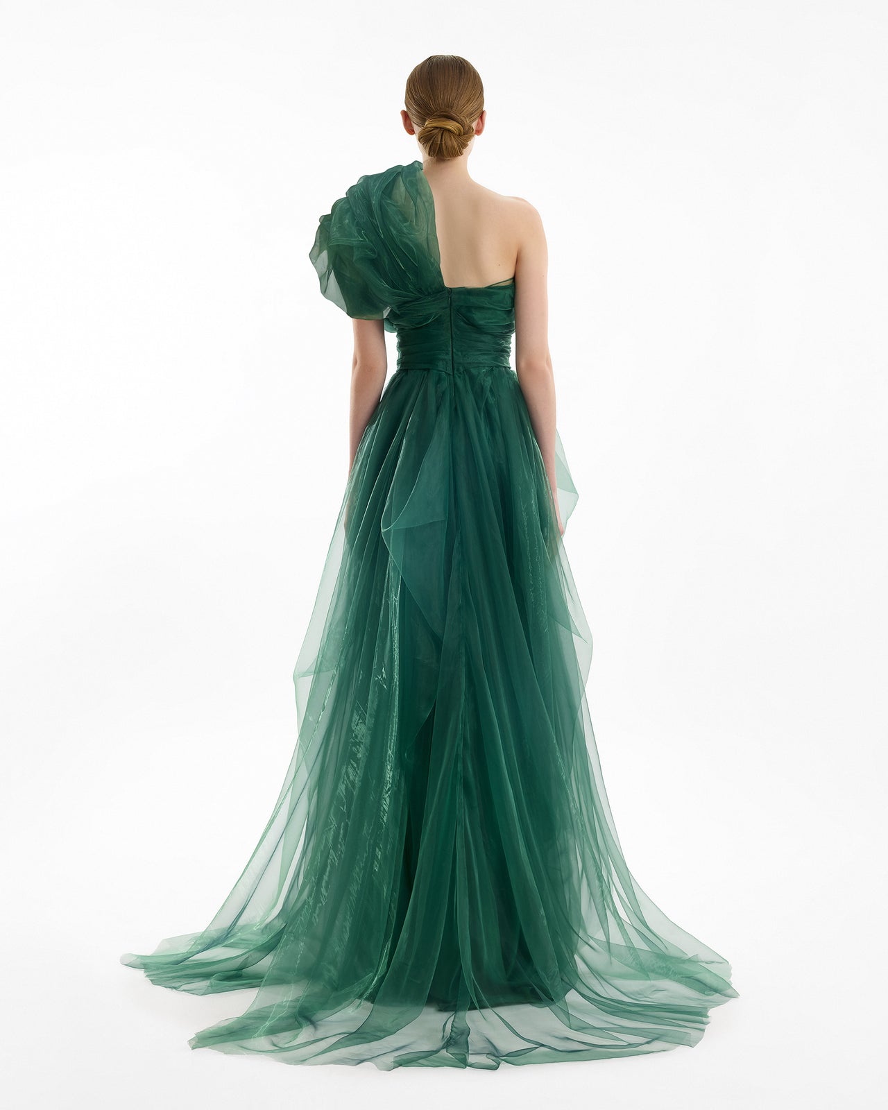 فستان كتف واحد مكشكش