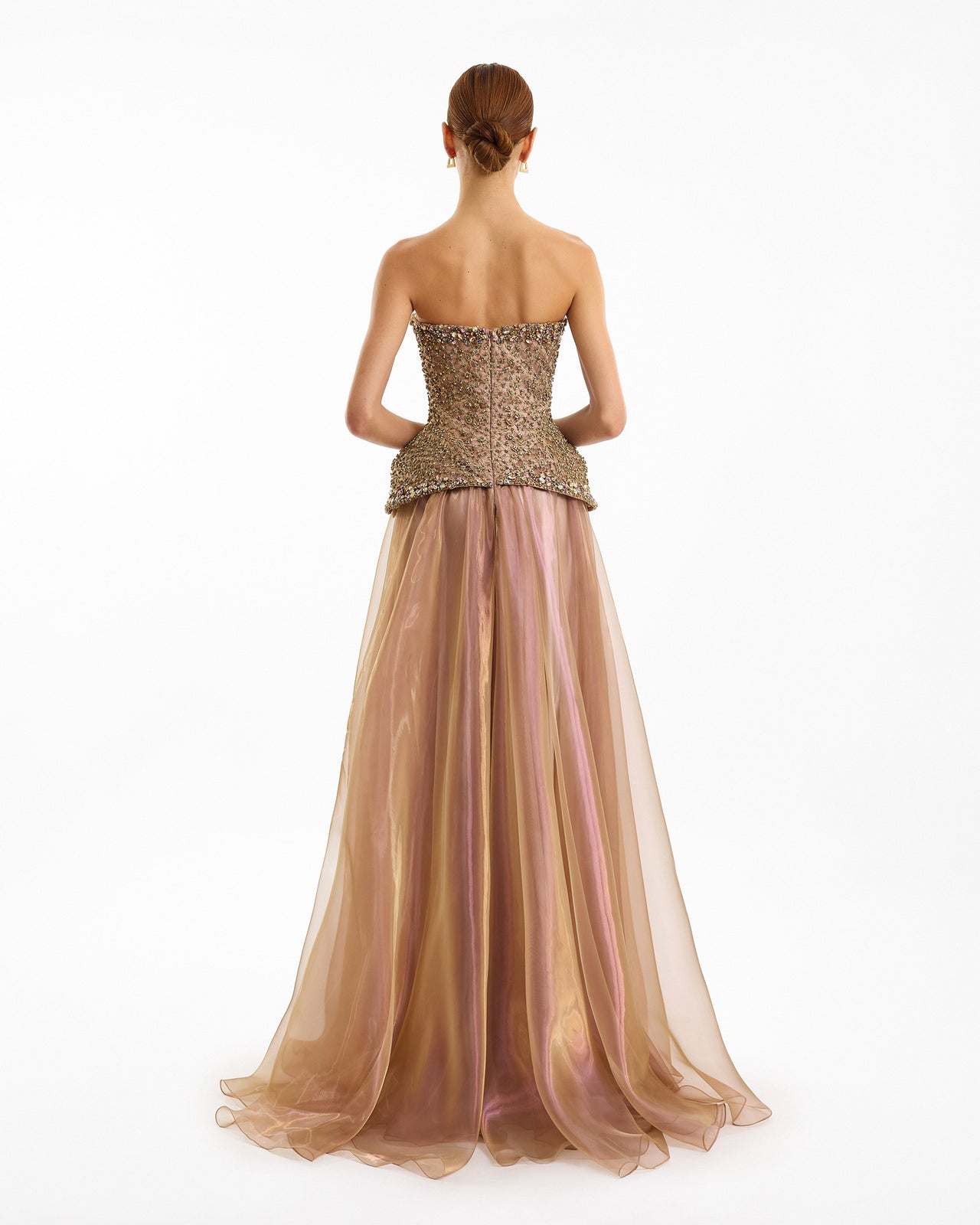 فستان كورسيه مطرز بدون حمالات