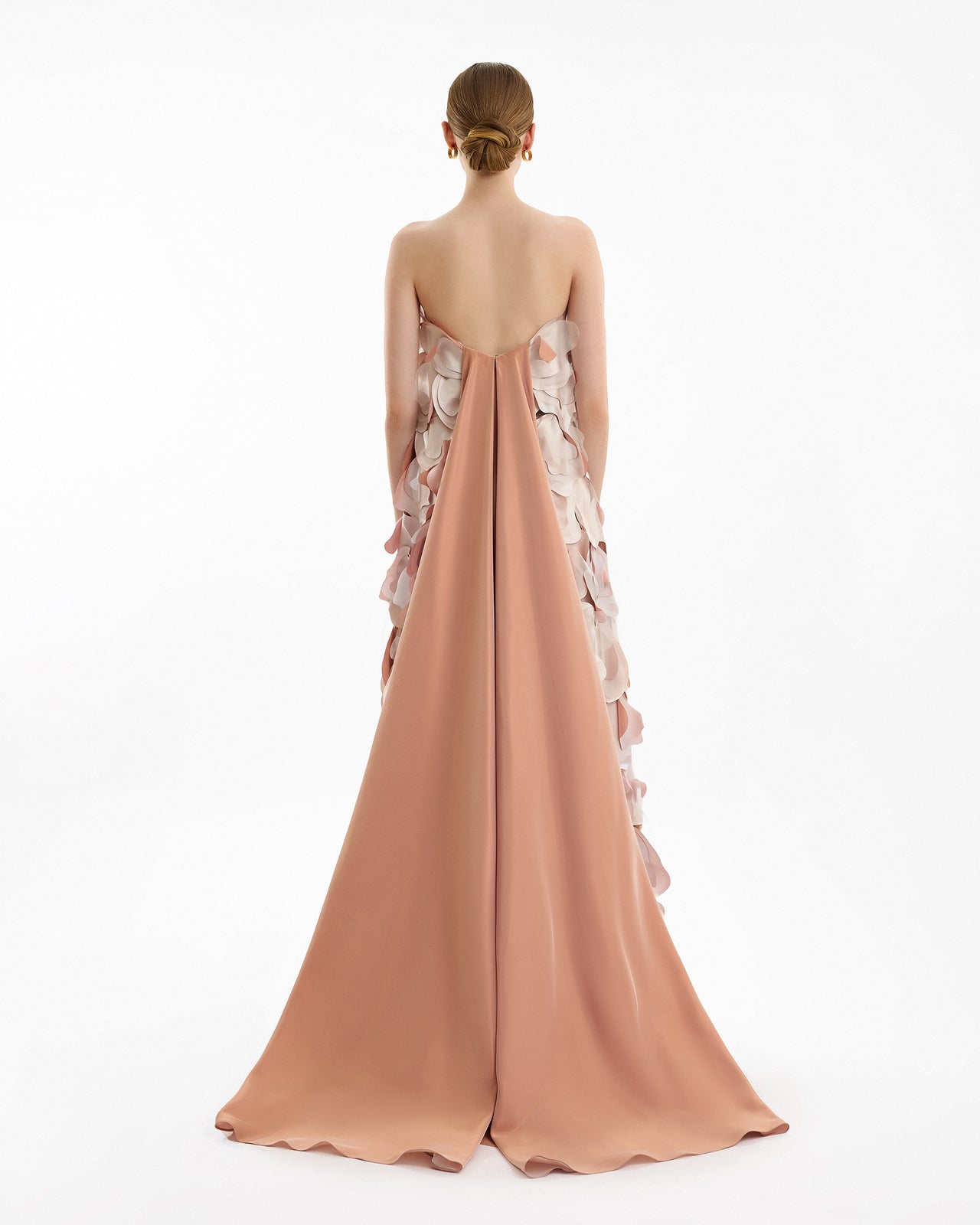 Strapless Gown with 3D Satin Petals