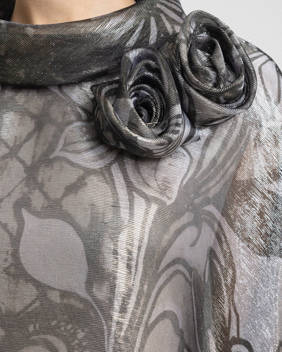 Draped Flowers on the Shoulder Kaftan - Gemy Maalouf