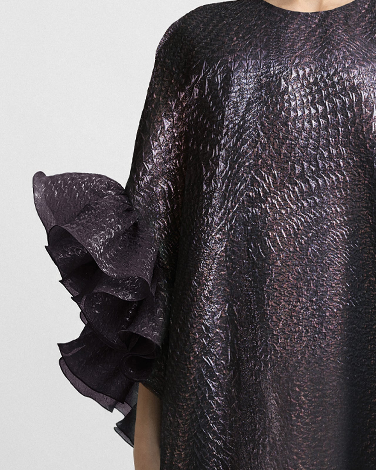 Ruffled 3/4 Sleeves Kaftan