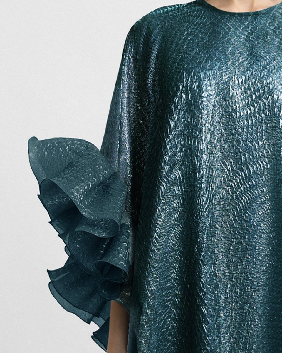 Ruffled 3/4 Sleeves Kaftan - Gemy Maalouf