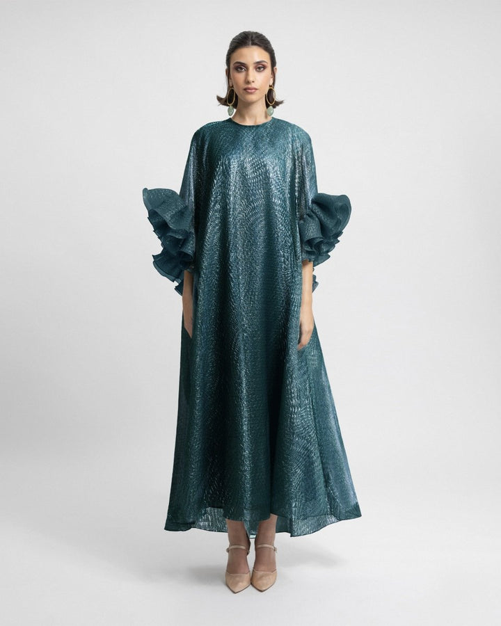 Ruffled 3/4 Sleeves Kaftan - Gemy Maalouf