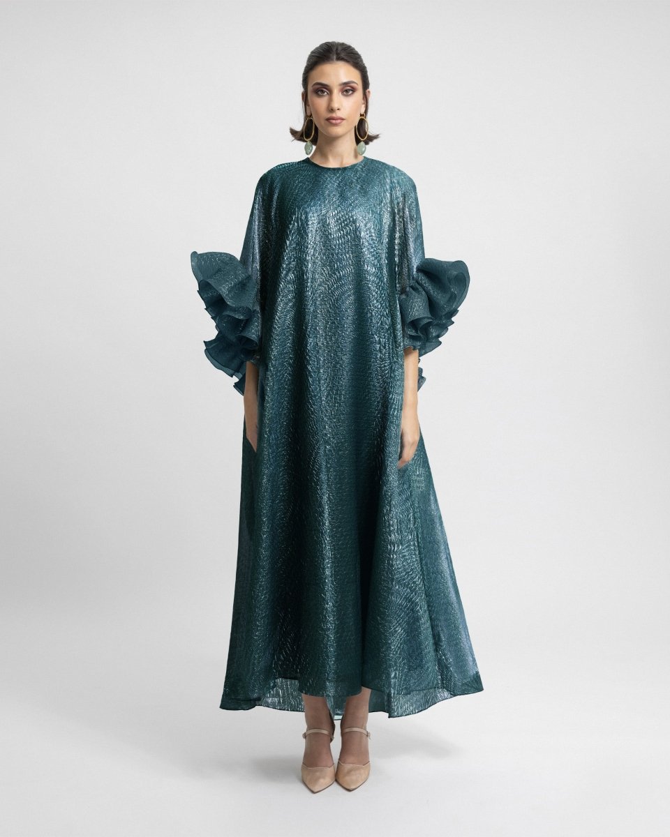 Ruffled 3/4 Sleeves Kaftan - Gemy Maalouf