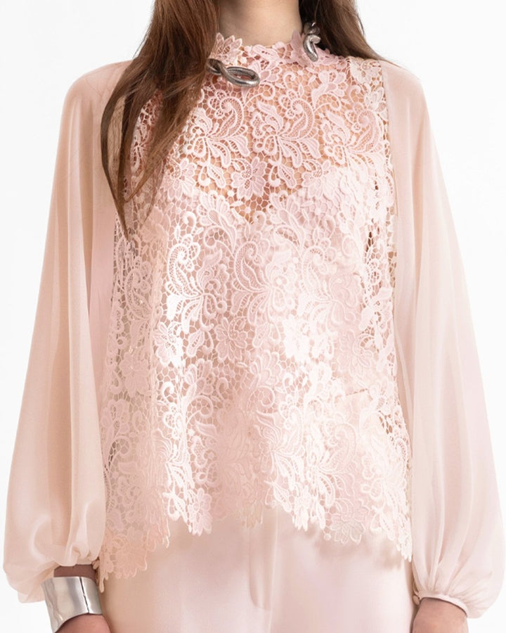 Guipure Top & Wide - Leg Pants Set - Gemy Maalouf