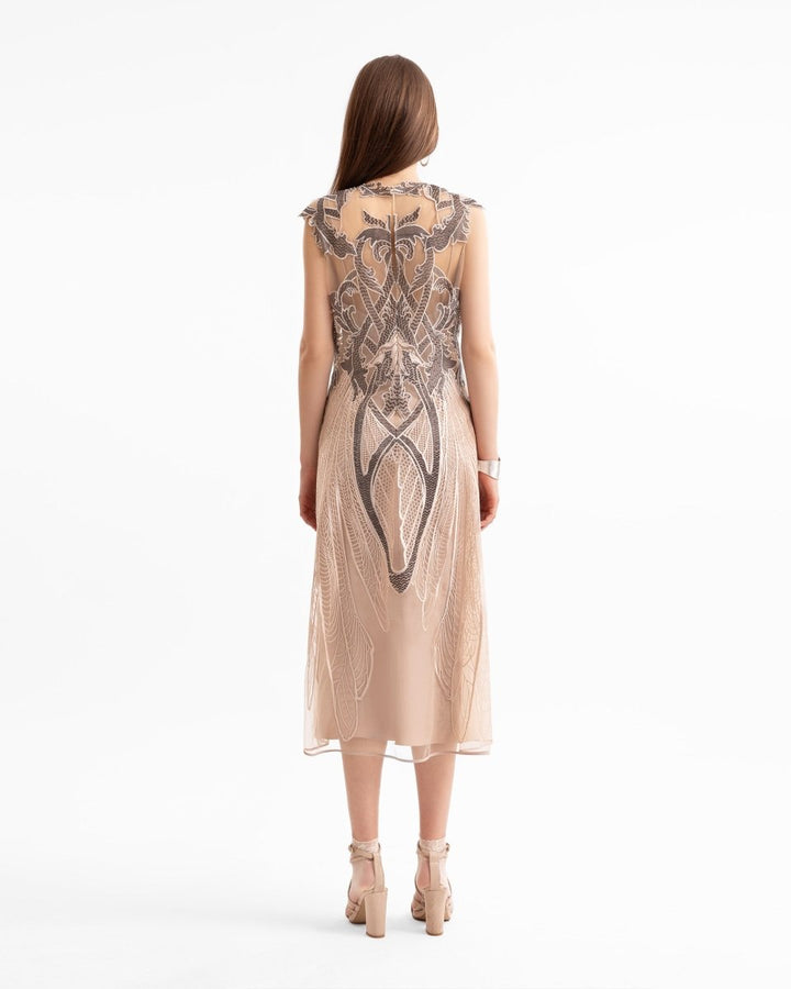 Embroidered Midi Dress - Gemy Maalouf