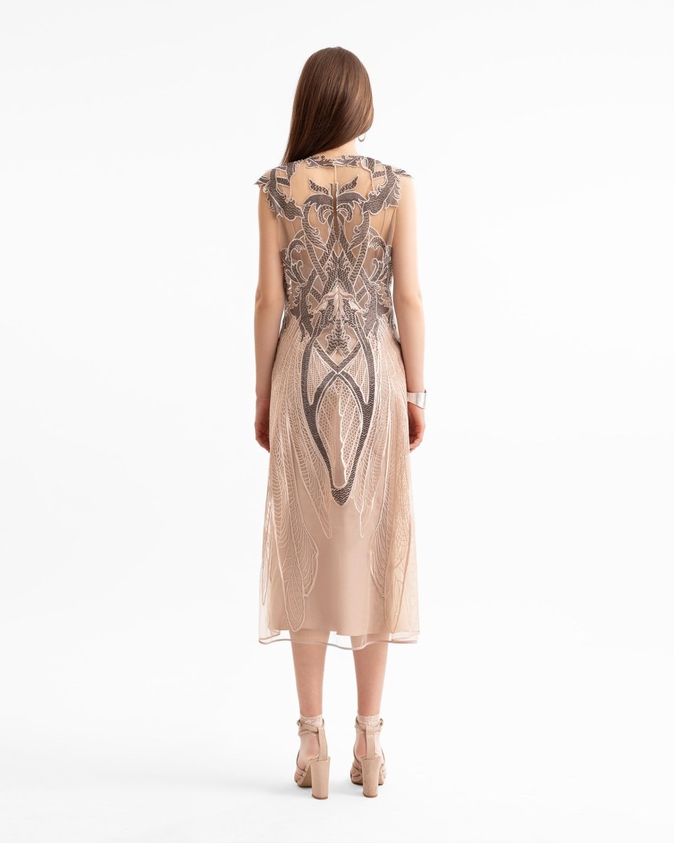 Embroidered Midi Dress - Gemy Maalouf