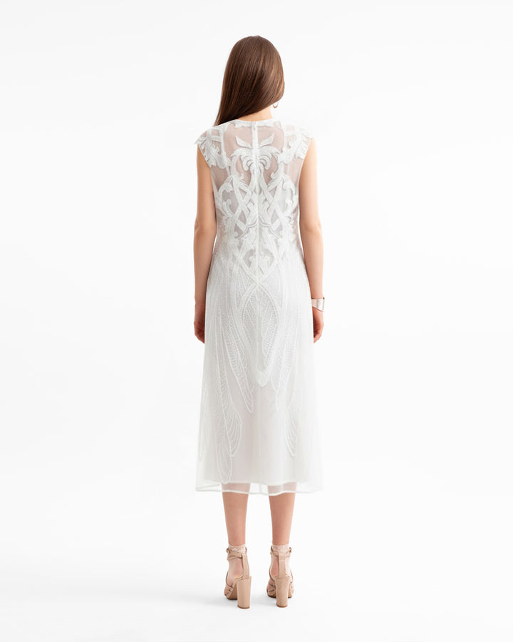 Embroidered Midi Dress
