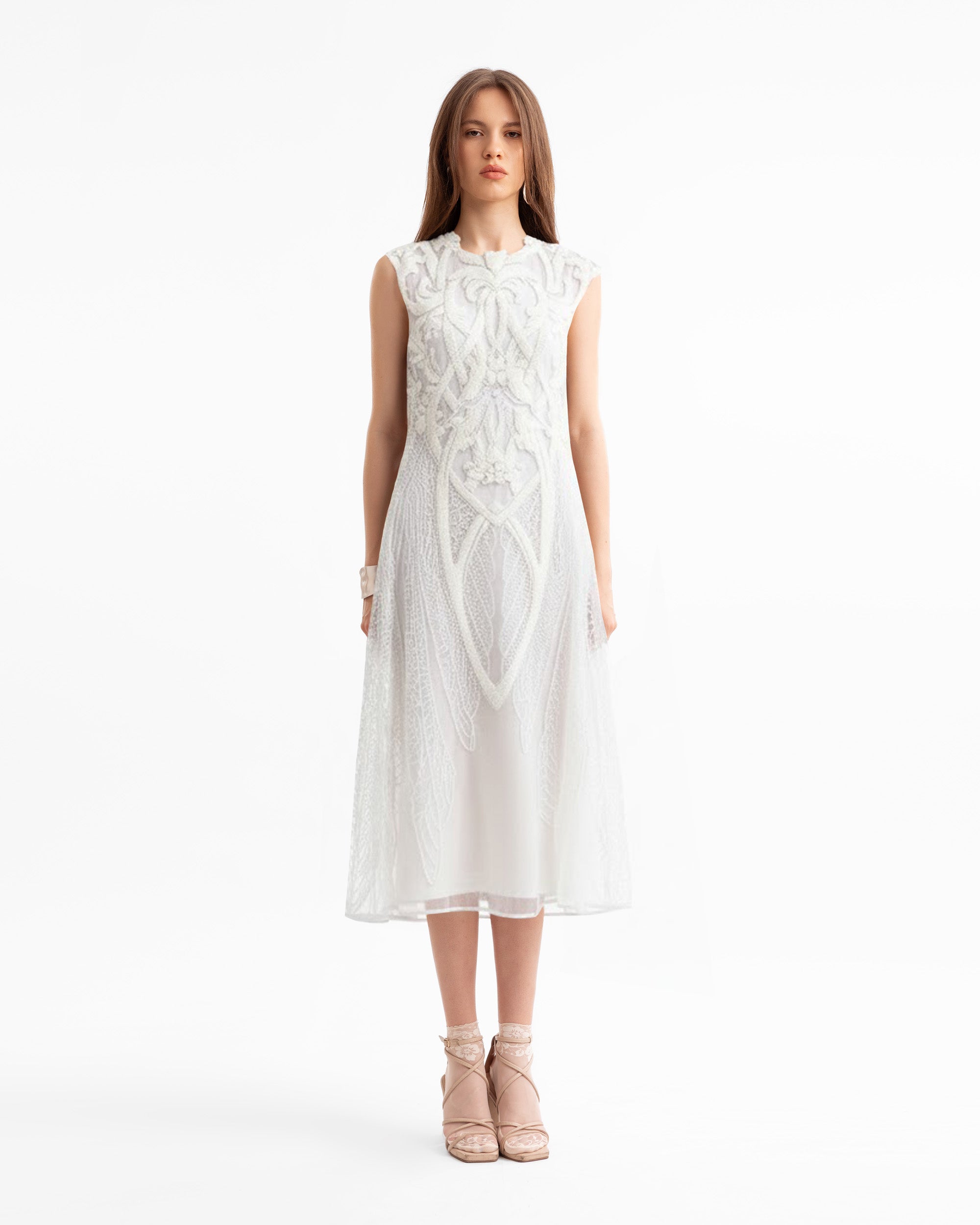 Embroidered Midi Dress