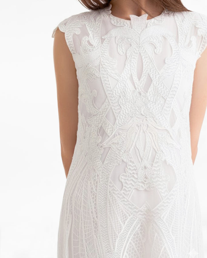 Embroidered Midi Dress