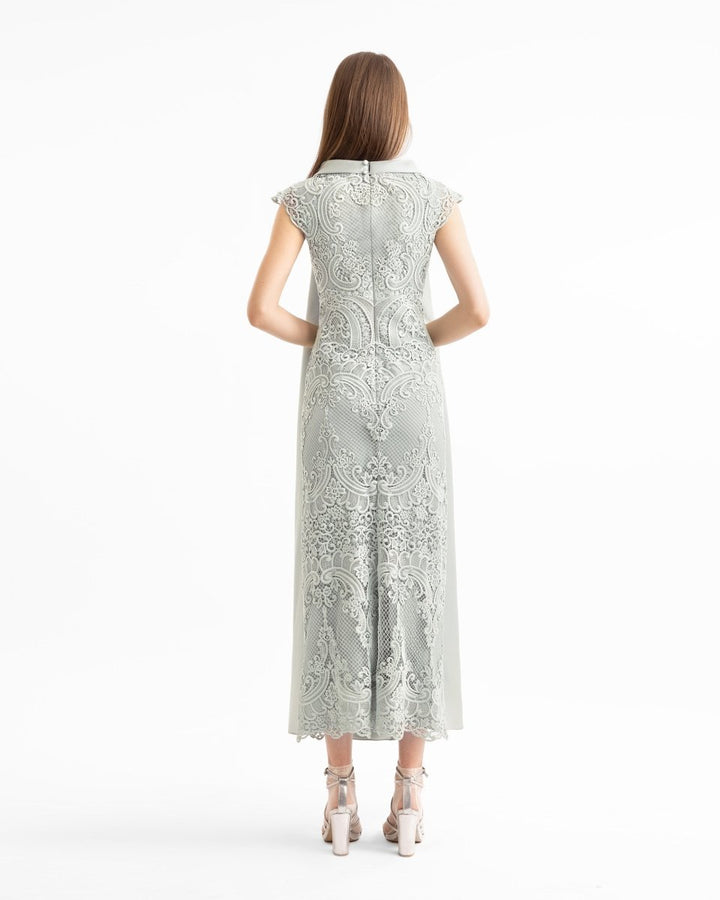 Guipure Dress with Front Overlay - Gemy Maalouf