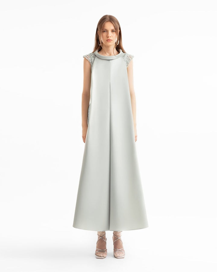 Guipure Dress with Front Overlay - Gemy Maalouf