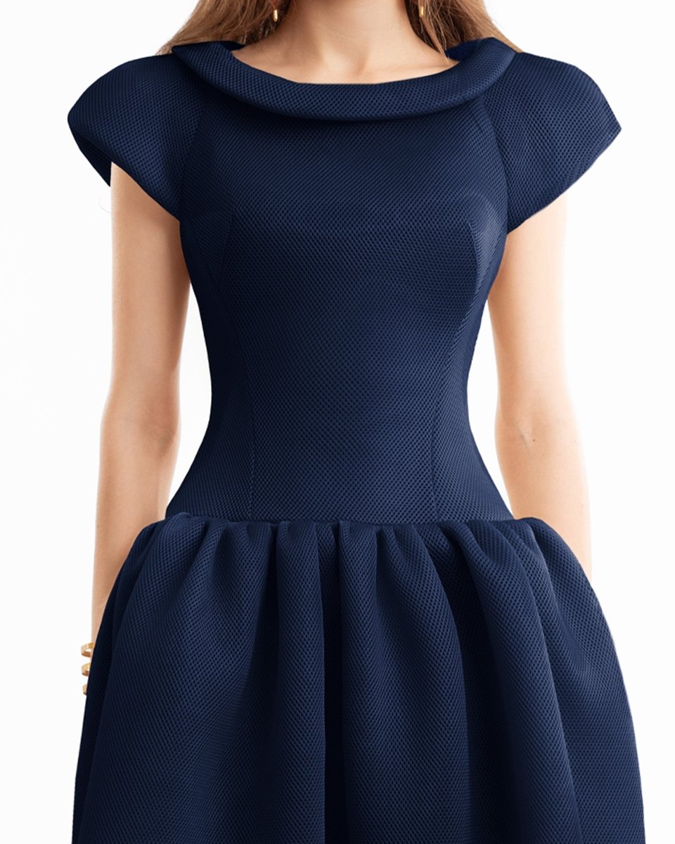 Sculpted Neckline Drop - Waist Dress - Gemy Maalouf