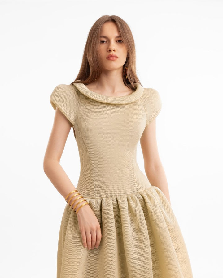 Sculpted Neckline Drop - Waist Dress - Gemy Maalouf