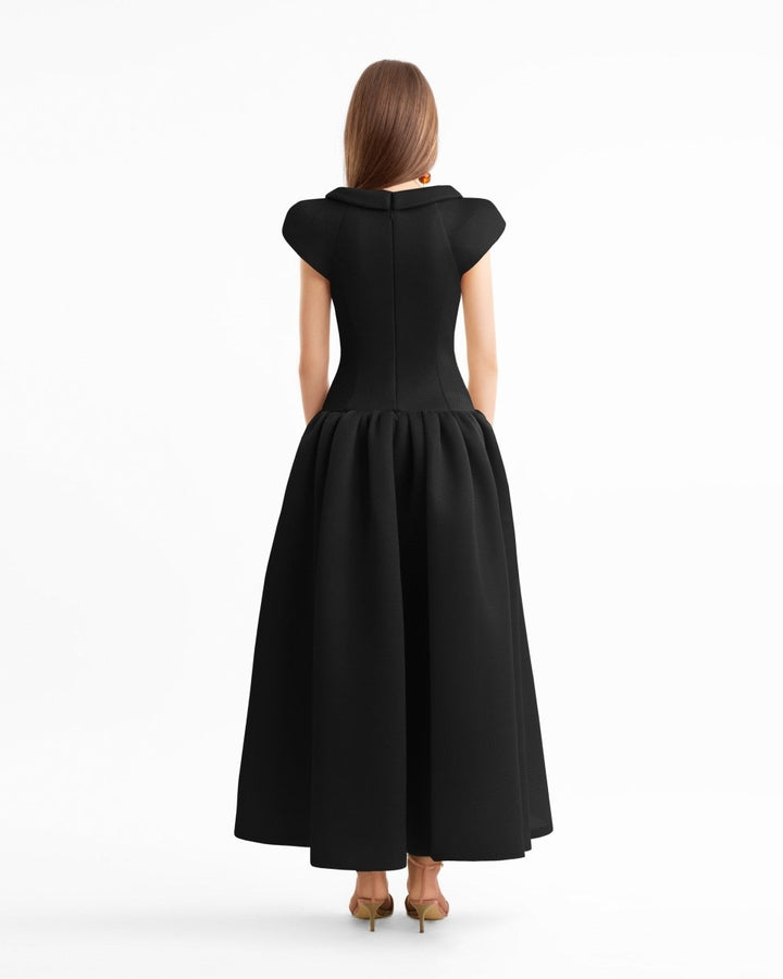 Sculpted Neckline Drop - Waist Dress - Gemy Maalouf