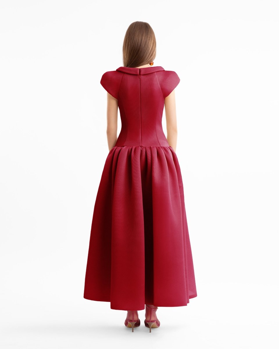 Sculpted Neckline Drop - Waist Dress - Gemy Maalouf