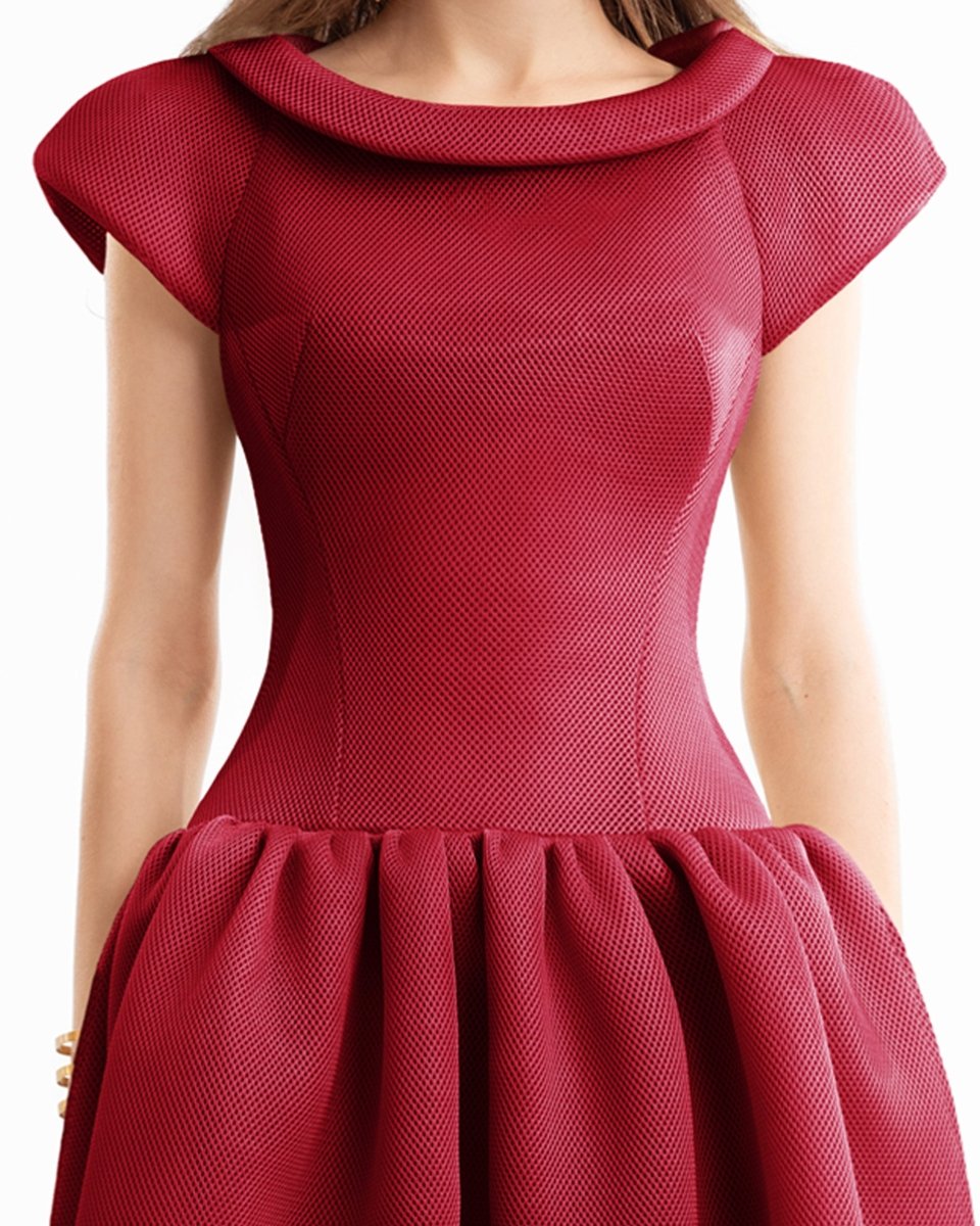 Sculpted Neckline Drop - Waist Dress - Gemy Maalouf