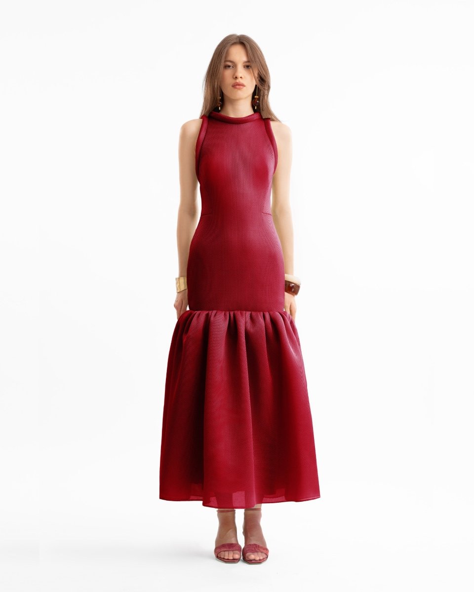 Banded Neckline Drop-Waist Dress