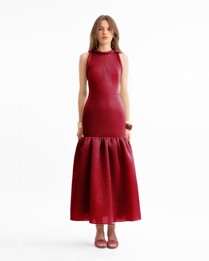 Banded Neckline Drop - Waist Dress - Gemy Maalouf