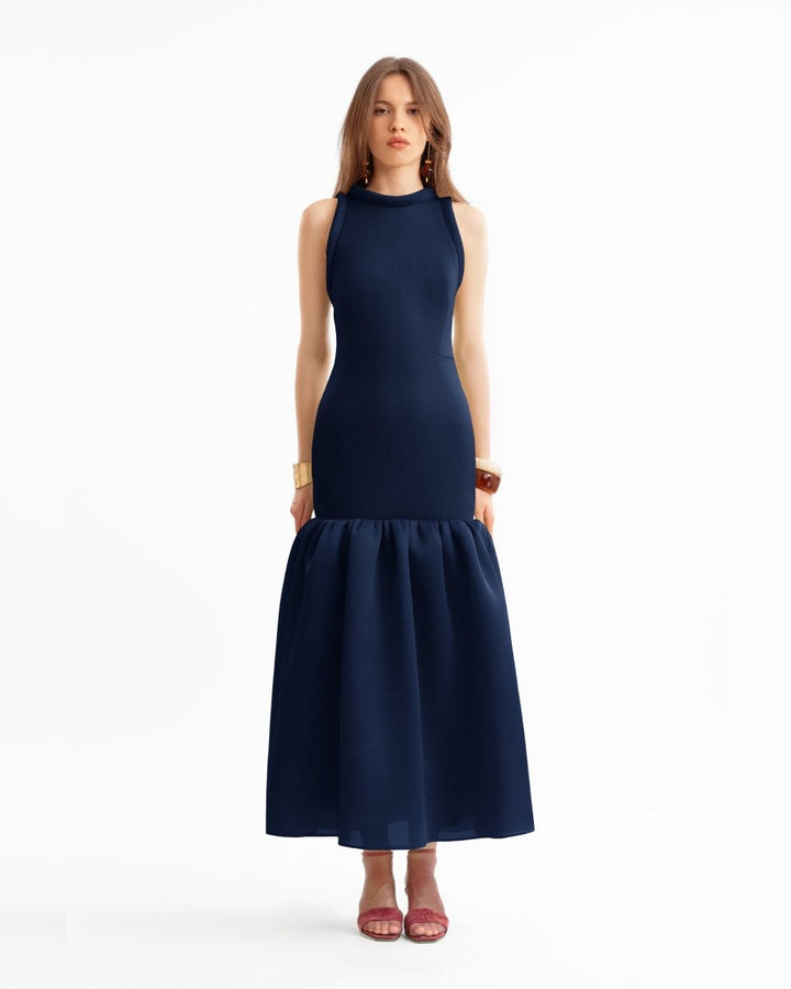 Banded Neckline Drop - Waist Dress - Gemy Maalouf