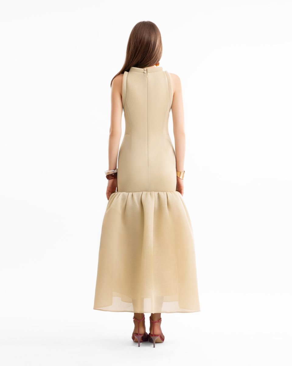 Banded Neckline Drop - Waist Dress - Gemy Maalouf
