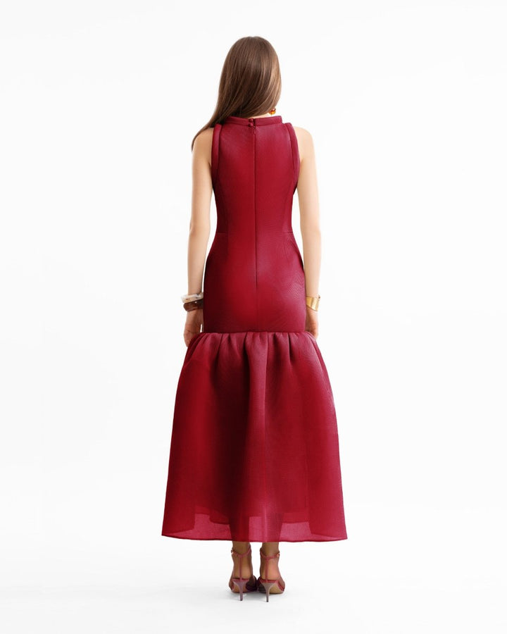 Banded Neckline Drop - Waist Dress - Gemy Maalouf