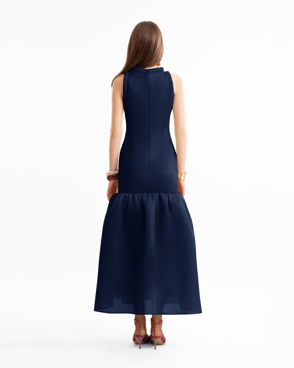 Banded Neckline Drop - Waist Dress - Gemy Maalouf