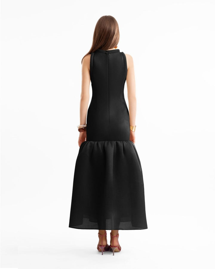 Banded Neckline Drop - Waist Dress - Gemy Maalouf