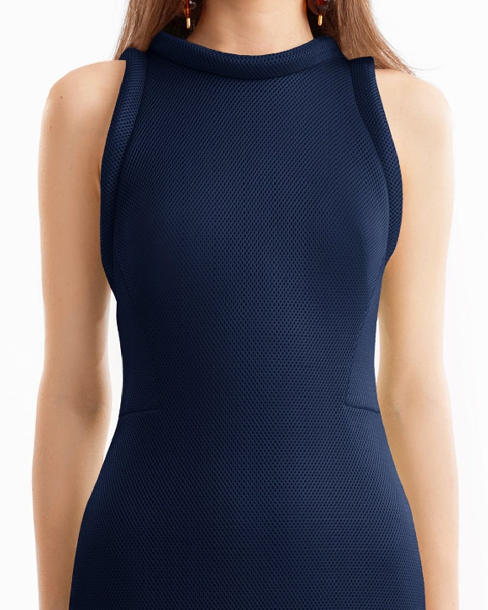 Banded Neckline Drop - Waist Dress - Gemy Maalouf